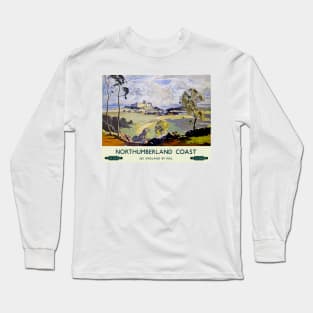 Vintage Railway Poster Northumberland Long Sleeve T-Shirt